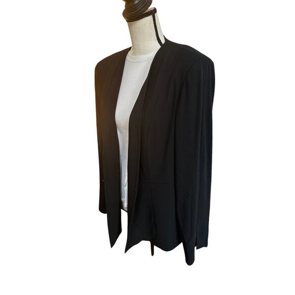 Marina Rinaldi Black Open Front Blazer Jacket Size 25 (US 12–14) Max Mara - Picture 2 of 14